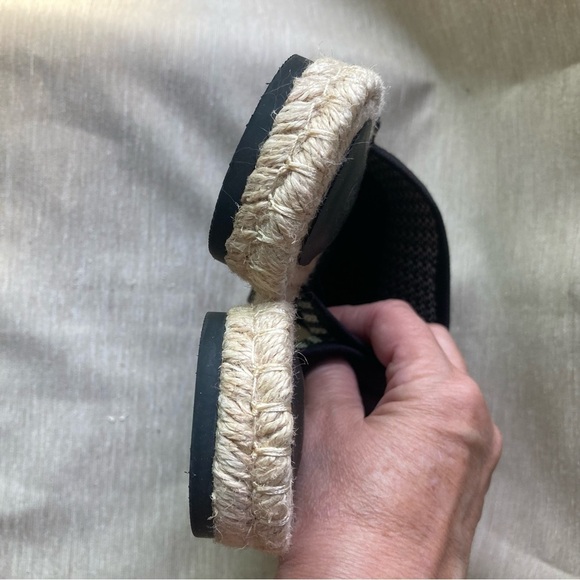 VIVAIA Sz 37 Sherly Slip On Mini Houndstooth Espadrille Soles Clogs Mules - Picture 9 of 10